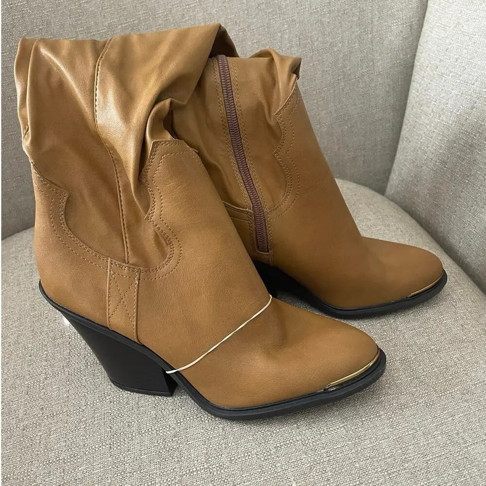 Franco Sarto L-Glenice 2 Knee High Women's Boot Camel Tan Size 7.5 Med, S75